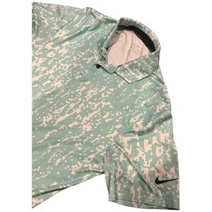 Nike Men's Small Dri-FIT Vapor Golf Polo Green/Blue Digital Camouflage Graphic